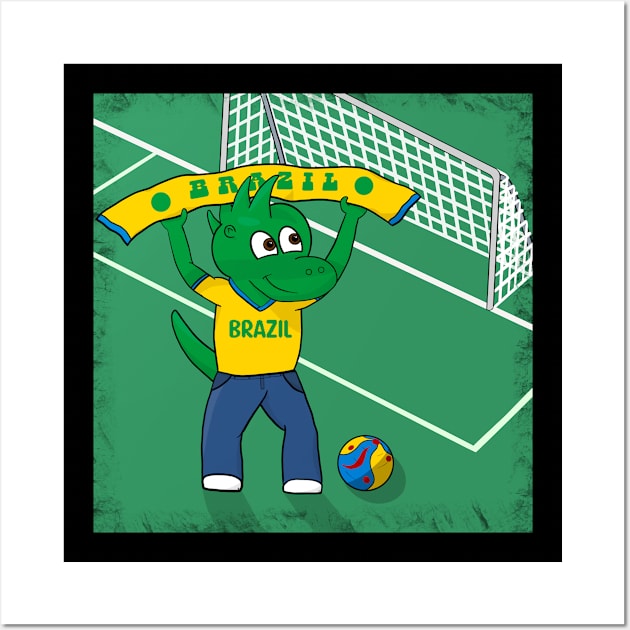 Dino Brazil Football Fan Wall Art by SNCdesigns